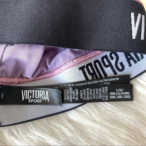 Victoria's Secret Sport Mauve Lace Back Logo The Player Sport Bra Size Large - Picture 4 of 5